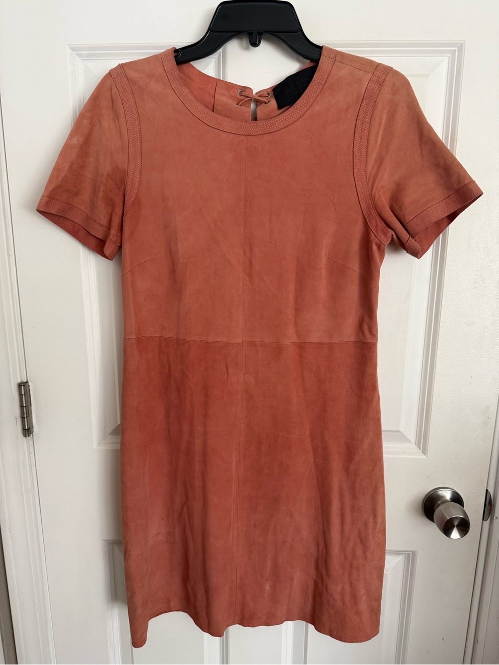 J. Crew Collection Lace-up Back Suede Dress Pink Sz 4 - Picture 5 of 14